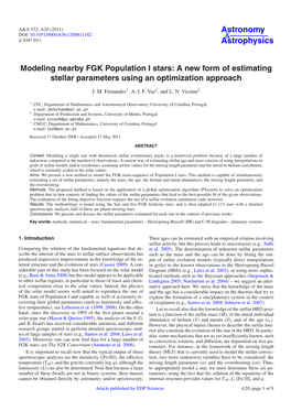 A New Form of Estimating Stellar Parameters Using an Optimization Approach