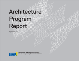 2018 Architecture Program Report (APR)