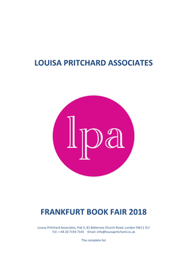 Louisa Pritchard Associates Frankfurt Book Fair 2018