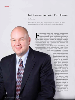 In Conversation with Fred Horne