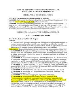 NRC Submittal Rule Text for Oklahoma Title 252, Chapter