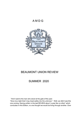A M D G Beaumont Union Review Summer 2020