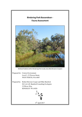 Bindaring Park Bassendean - Fauna Assessment