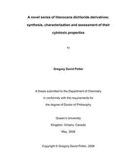 A Novel Series of Titanocene Dichloride Derivatives: Synthesis, Characterization and Assessment of Their