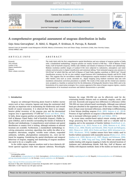 A Comprehensive Geospatial Assessment of Seagrass Distribution in India