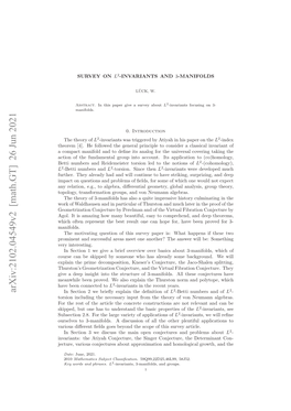 Arxiv:2102.04549V2 [Math.GT] 26 Jun 2021 Ieade Nih Notesrcueo -Aiod.Alteeconj Polyto These and Norm All Thurston to the 3-Manifolds