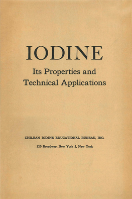 IODINE Its Properties and Technical Applications