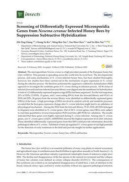 Screening of Differentially Expressed Microsporidia Genes From