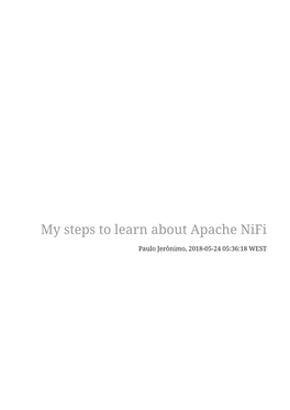 My Steps to Learn About Apache Nifi