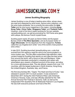 James Suckling Biography