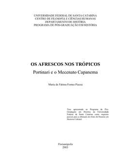 OS AFRESCOS NOS TRÓPICOS Portinari E O Mecenato Capanema