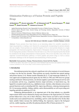 Elimination Pathways of Fusion Protein and Peptide Drugs