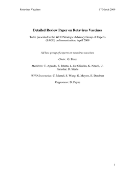 Detailed Review Paper on Rotavirus Vaccines