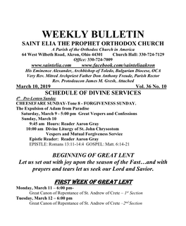 Weekly Bulletin
