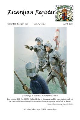 Challenge in the Mist by Graham Turner Richard III Society, Inc. Vol