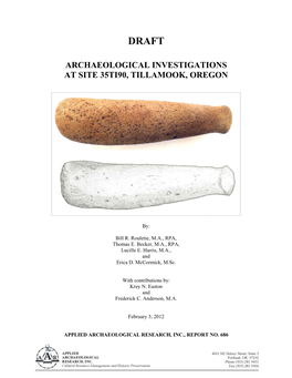 Archaeological Investigations at Site 35Ti90, Tillamook, Oregon