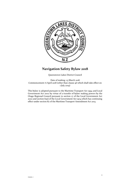 Navigation Safety Bylaw 2018