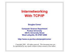 Internetworking with TCP/IP