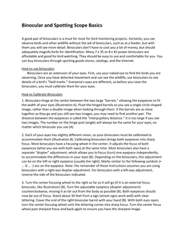 Binocular and Spotting Scope Basics