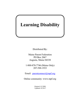 Learning Disability