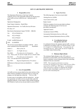 Aip Israel Gen 3.3-1 22 Apr 21 Caa Amendment 2/21 Gen 3.3