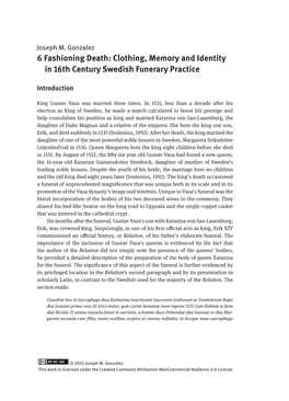 Clothing, Memory and Identity in 16Th Century Swedish Funerary Practice