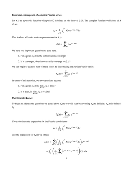 Pointwise Convergence Ofofof Complex Fourier Series