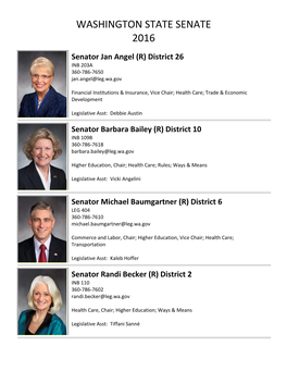 Washington State Senate 2016