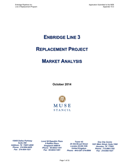 Enbridge Line 3 Replacement Project Market Analysis