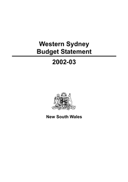 Outline the Western Sydney Program Budget Provided By