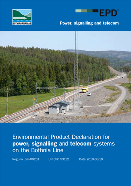 Environmental Product Declaration for Power, Signalling and Telecom Systems on the Bothnia Line