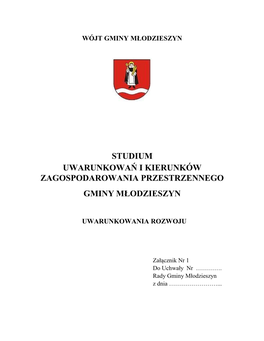 Studium Uwarunkowań I Kierunków Zagospodarowania Przestrzennego Gminy Młodzieszyn