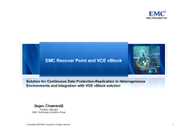 EMC Recover Point and VCE Vblock