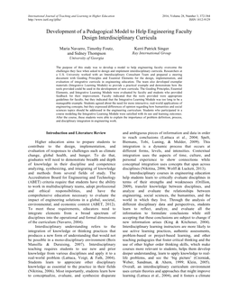 Development of a Pedagogical Model to Help Engineering Faculty Design Interdisciplinary Curricula