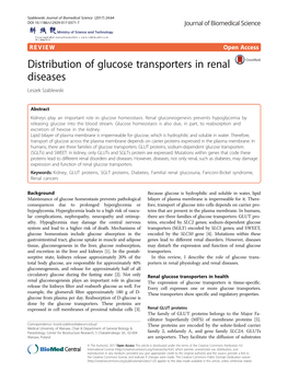 Distribution of Glucose Transporters in Renal Diseases Leszek Szablewski