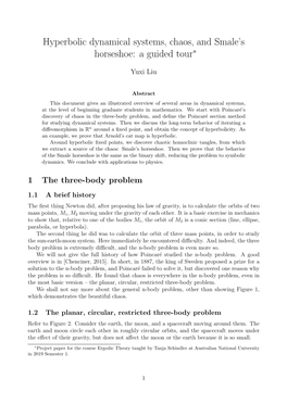 Hyperbolic Dynamical Systems, Chaos, and Smale's