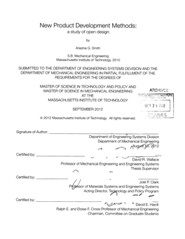 New Product Development Methods: a Study of Open Design