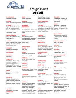 PORTS of CALL WORLDWIDE.Xlsx