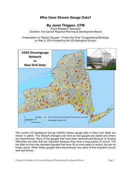 Who Uses Stream Gauge Data?
