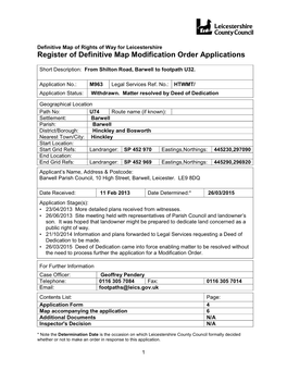 Application M963 Hinckley and Bosworth