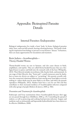 Appendix: Bioinspired Parasite Details