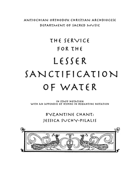 Lesser Sanctification of Water, Service