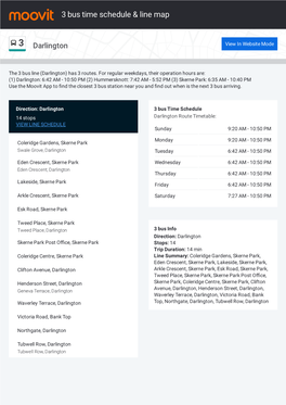 3 Bus Time Schedule & Line Route