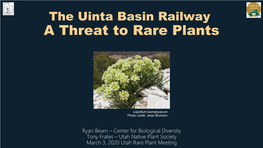 The Uinta Basin Railway a Threat to Rare Plants