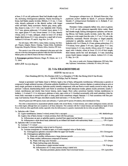 22. Tribe ERAGROSTIDEAE Ihl/L^Ä Huameicaozu Chen Shouliang (W-"^ G,), Wu Zhenlan (ß^E^^)