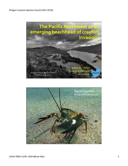 The Pacific Northwest As an Emerging Beachhead of Crayfish Invasions