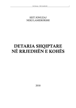 Detaria Shqiptare Në Rrjedhën E Kohës