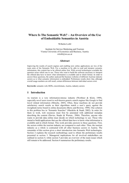 Where Is the Semantic Web? – an Overview of the Use of Embeddable Semantics in Austria