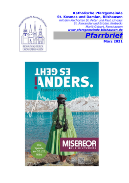 Pfarrbrief März 2021