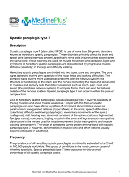 Spastic Paraplegia Type 7